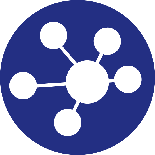plexus network icon on a blue circle